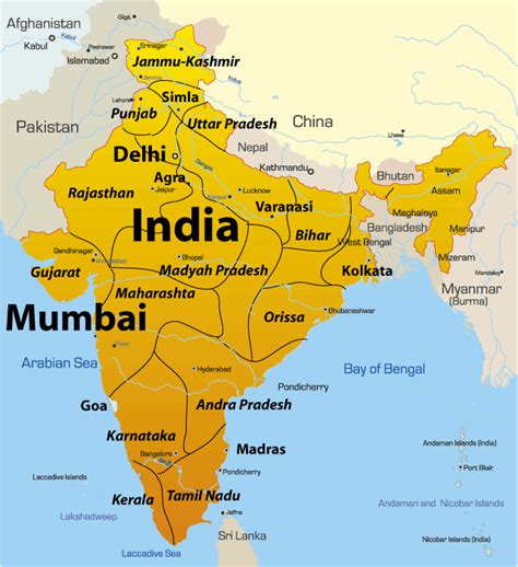 Mumbai Map Showing Attractions & Accommodation