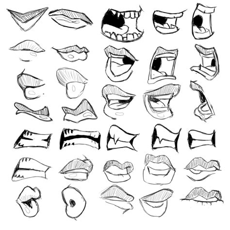 Mouth and Lip Studies | Mouth drawing, Lips drawing, Cartoon drawings