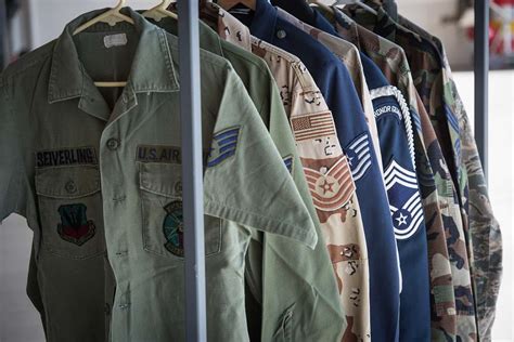 An array of U.S. Air Force uniforms worn by Chief Master - NARA & DVIDS Public Domain Archive ...