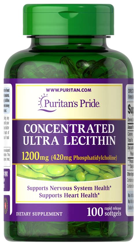 Concentrated Ultra Lecithin 1200 mg, 100 Rapid Release Softgels (2892 ...