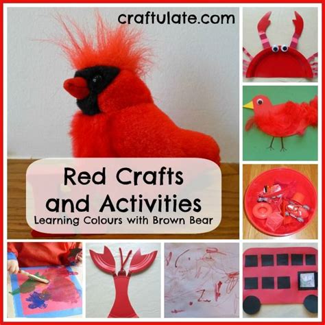 Red Crafts and Activities {Learning Colours with Brown Bear Series} - Craftulate