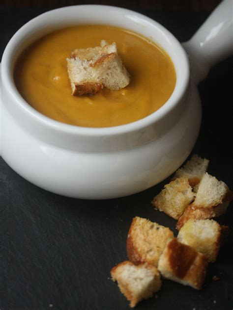 Creamy Pumpkin Soup Recipe with Parmesan Croutons | Simple Soups