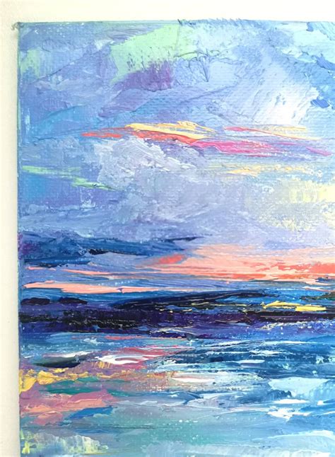 Sunset Painting Seascape Original oil painting on canvas board | Etsy