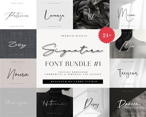 Signature Fonts Bundle 1 Handwritten Signature Font - Etsy