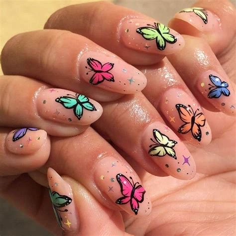 #Butterfly Nails Nageldesign Regenbogen Nägel Trend Sommer Acrylnägel Fruit Nail Designs ...