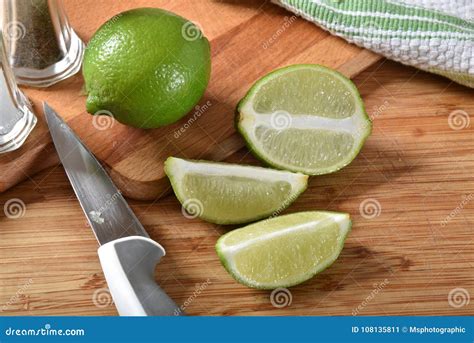 Fresh lime wedges stock image. Image of food, sliced - 108135811