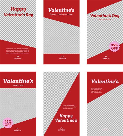 Red banner template set for valentine 36490540 Vector Art at Vecteezy