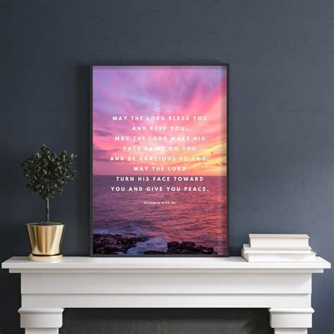 Numbers 6 24-26 Aaronic Blessing Bible Verse Wall Art Print, Photograhpy Sunset Scripture Wall ...