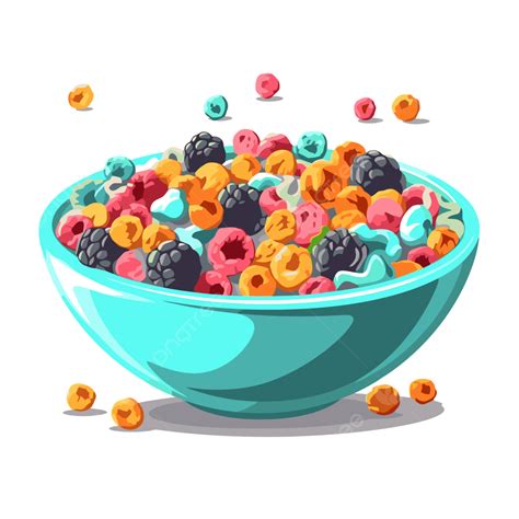 Cereal Clipart Four Bowls With Various Cereal Cartoon, 49% OFF