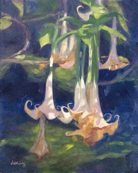 Angel Trumpet 16x20 oil Www.janekeeling.com | Painting, Angel trumpet, Art