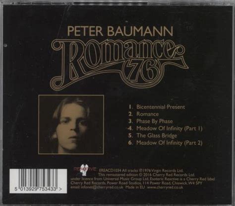 Peter Baumann Romance '76 UK CD album (CDLP) (791263)