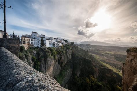 Sunset in the City of Ronda, in Spain. Stock Photo - Image of streets ...