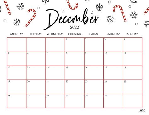 Printable December 2022 Calendar-Style 33 | December calendar, Printable december calendar ...