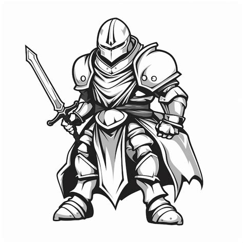 Premium AI Image | a drawing of a knight with a sword and shield.