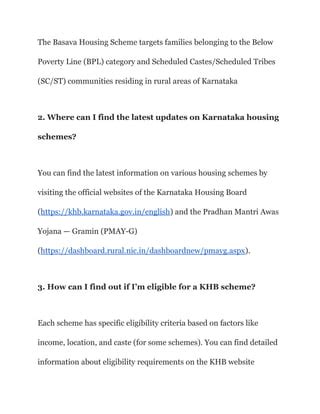 karnataka housing board schemes . all schemes | PDF