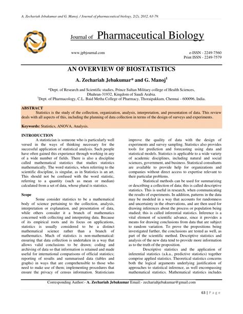 AN OVERVIEW OF BIOSTATISTICS (PDF Download Available)