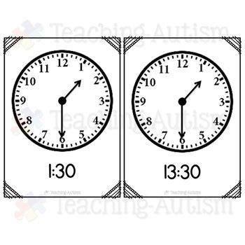 Clock Flashcards by Teaching Autism | Teachers Pay Teachers