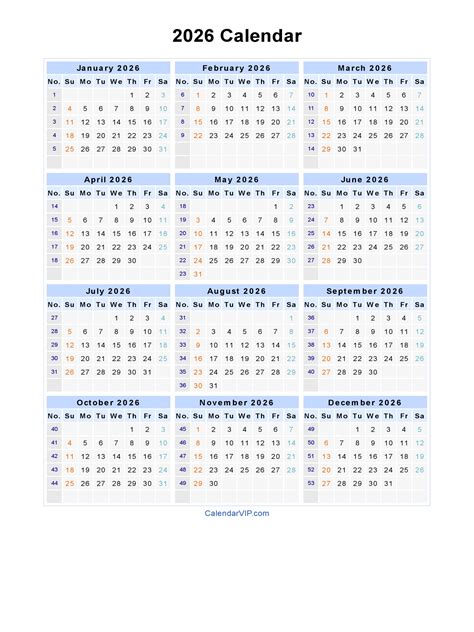 Printable 2026 Calendar - Printable Blank World