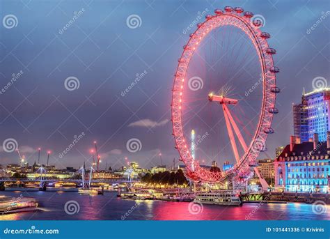 England, the United Kingdom: London Eye, a Giant Ferris Wheel on Bank of River Thames Editorial ...