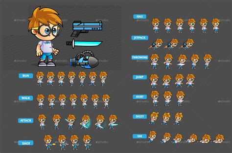 2D Game Character Sprites 290, Game Assets | GraphicRiver