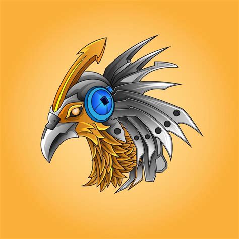 The lord of Horus Pharaoh God Face and head Egyptian Eagle esport logo. Pharaonic wings and the ...