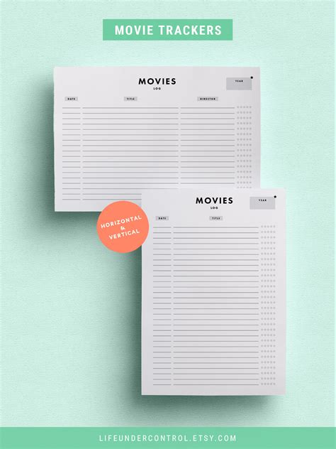 Movies & TV Shows Tracker Ultimate Bundle for A4 A5 Letter - Etsy