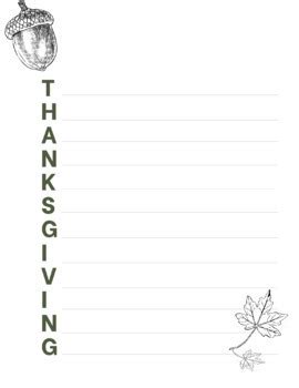 Fall Thanksgiving Acrostic Poem writing activity templates printable