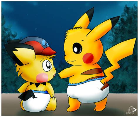 Baby Ashchu and Pikachu by pichu90 on DeviantArt