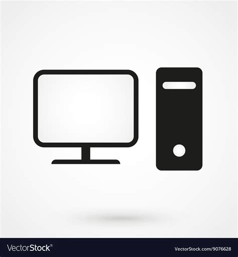 Computer icon black on white background Royalty Free Vector