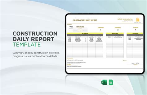 Construction WIP Report Template in Excel, Google Sheets - Download | Template.net