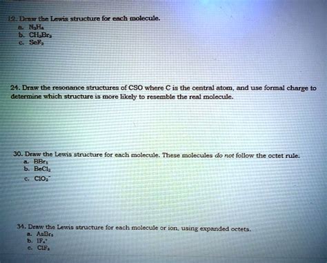 SOLVED: Draw the Lewis structure for each molecule: NAH, CHBr3, SeCl4 ...