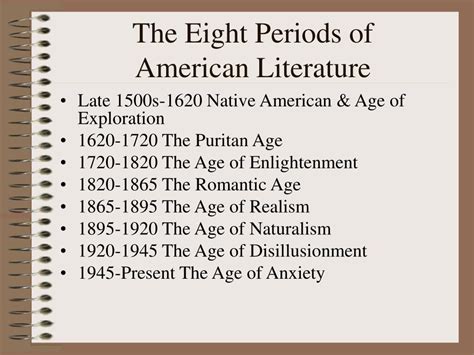 PPT - The Eight Periods of American Literature PowerPoint Presentation ...