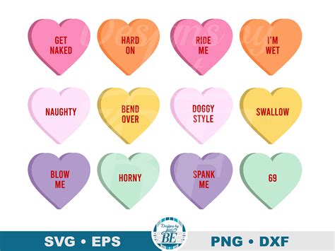 Adult Candy Heart Sayings SVG Adult Candy Heart Conversations SVG Adult ...