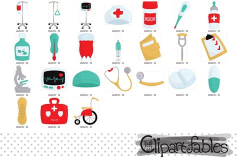 Cute HOSPITAL clipart, Medical supplies, Hospital art By clipartfables ...