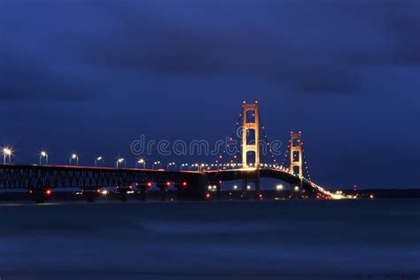 Big Mackinac Bridge Night stock photo. Image of lake - 23886382