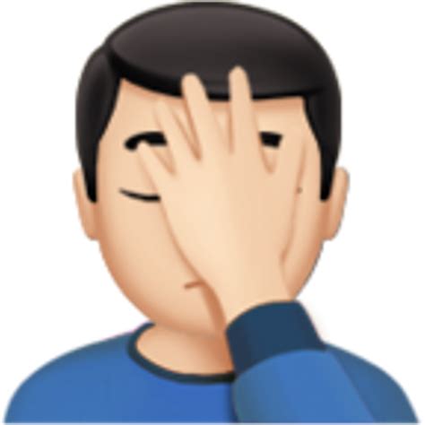 Facepalm Emoji Png - Male Facepalm Emoji Png - Free Transparent PNG ...