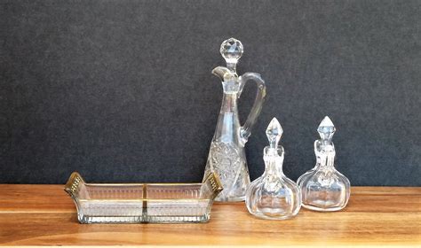 Glass Cruet Set-vintage Glass Salad Set-brunch and - Etsy | Cruet ...