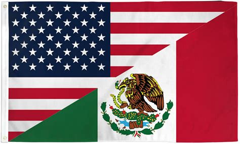 3X5 USA & Mexico Combination Flag USA & Mexico Combo PRINTED NYLON Flag ...