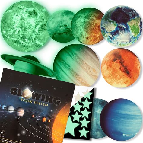 Glow in the dark Stars and Planets Solar System Wall Stickers, Outer ...