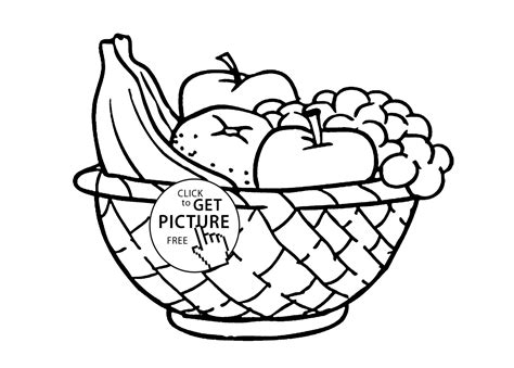 38 Coloring Page Basket | Fruit coloring pages, Fruits drawing, Fruit basket drawing