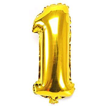 Number 1 Giant Gold Balloon Birthday Party Foil 40 inches - Skyinflate