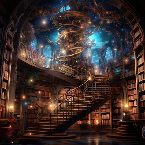 Premium AI Image | A magical library with shelves that stretch to ...