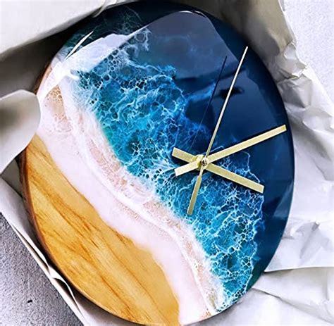 Buy 9" Resin Clock/Resin Art/Epoxy Art/India Dcor/Contemporary Decor ...