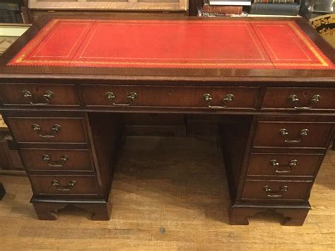 Antique style Pedestal Desk with Red Leather | in Darlington, County ...