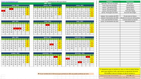 Plantilla Formato De Calendario En Excel