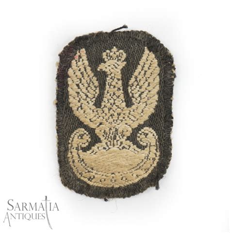 WW2 Polish Eagle Cloth Cap Badge - Sarmatia Antiques