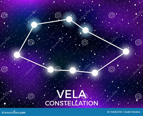 Vela Constellation. Starry Night Sky. Cluster of Stars and Galaxies. Deep Space Stock Vector ...