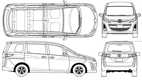 Mazda Biante Blueprint - Download free blueprint for 3D modeling