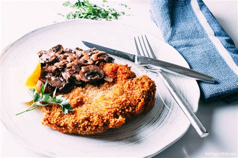 Pork Schnitzel + Mushroom Sauce Recipe