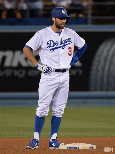 Los Angeles Dodgers' Chris Taylor connects for a double in the fifth inning, one of four hits ...